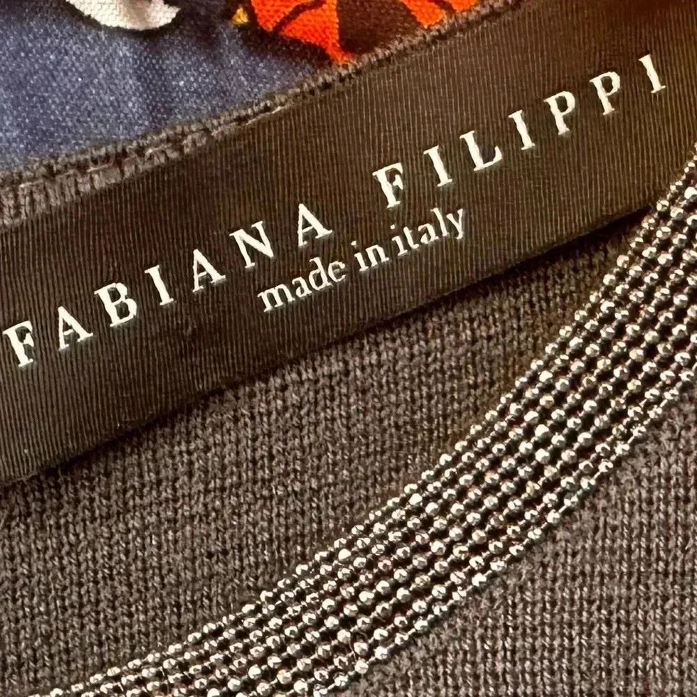 Fabiana Fillippi Embellished Collar Long Sleeve Top